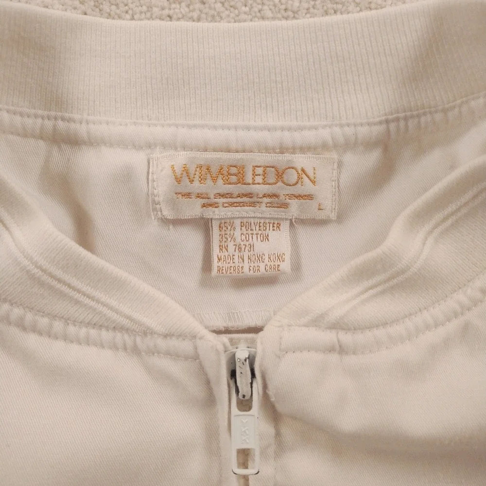Vtg Wimbledon Jacket Men's Lrg Full Zip Bomber Boxy The Championships Tennis 80s